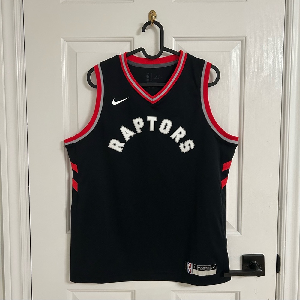 Nike Black and Red Raptors Game Jersey